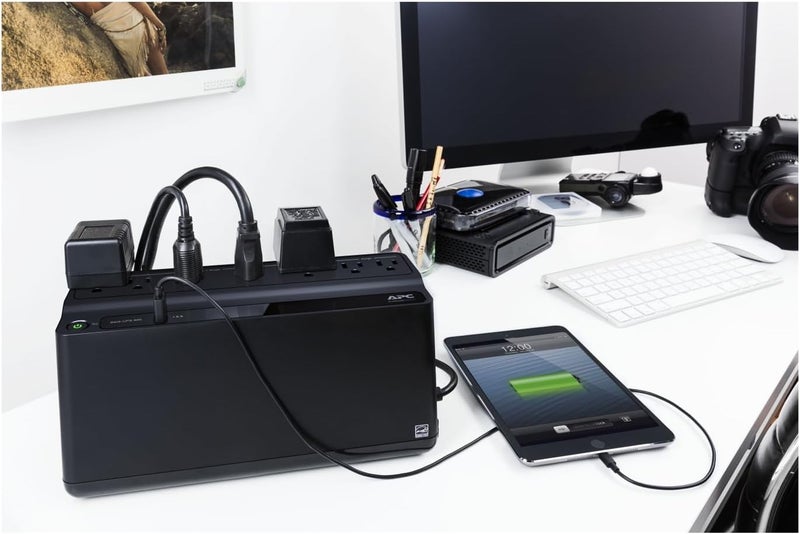 A.P.C. 600VA UPS Battery Backup & Surge Protector with USB Charger Port, Backup Battery Power Supply, BN600U1R (Renewed) - Image 2